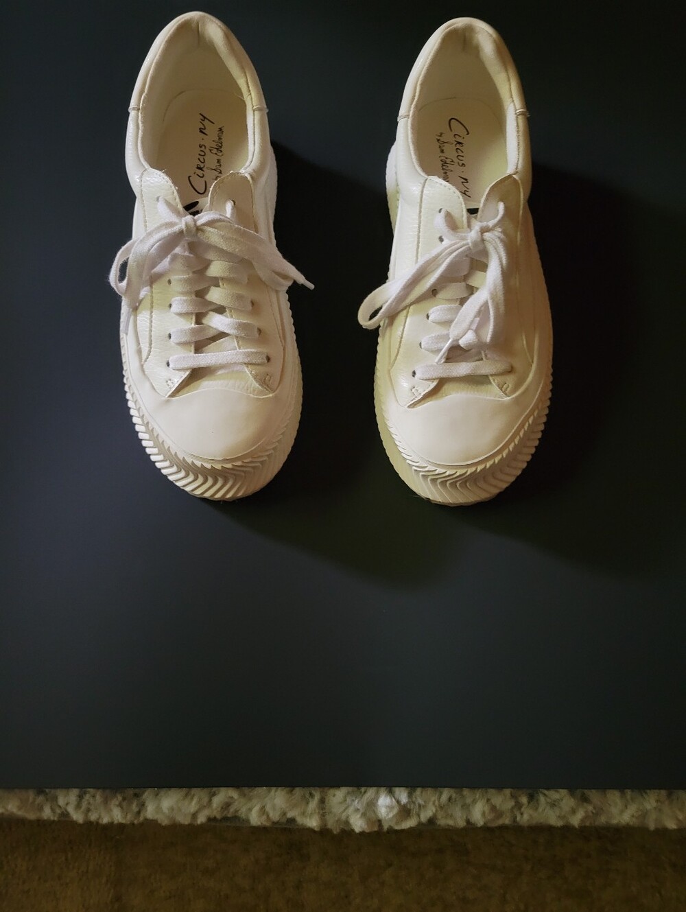 Circus NY by SAM Edelman Leather-Style Women's Lace-Up Sneakers in White